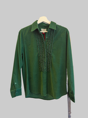 Tuxedo Ruffle Baby Cord Shirt