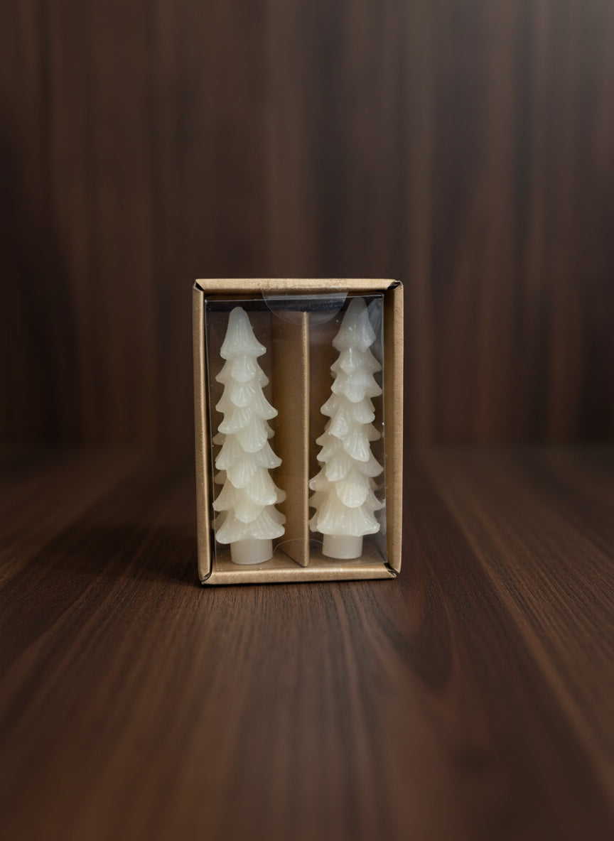 Tree Shaped Taper Candles, Set of 2