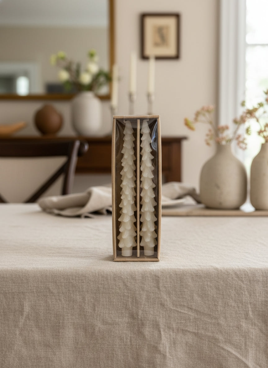 Tree Shaped Taper Candles, Set of 2