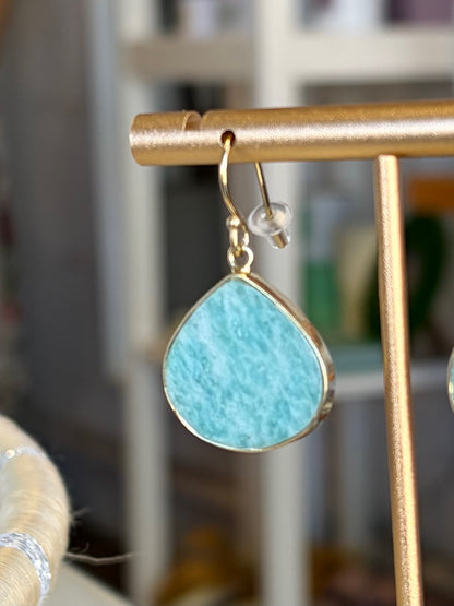 Amazonite Slab Earrings, view 2