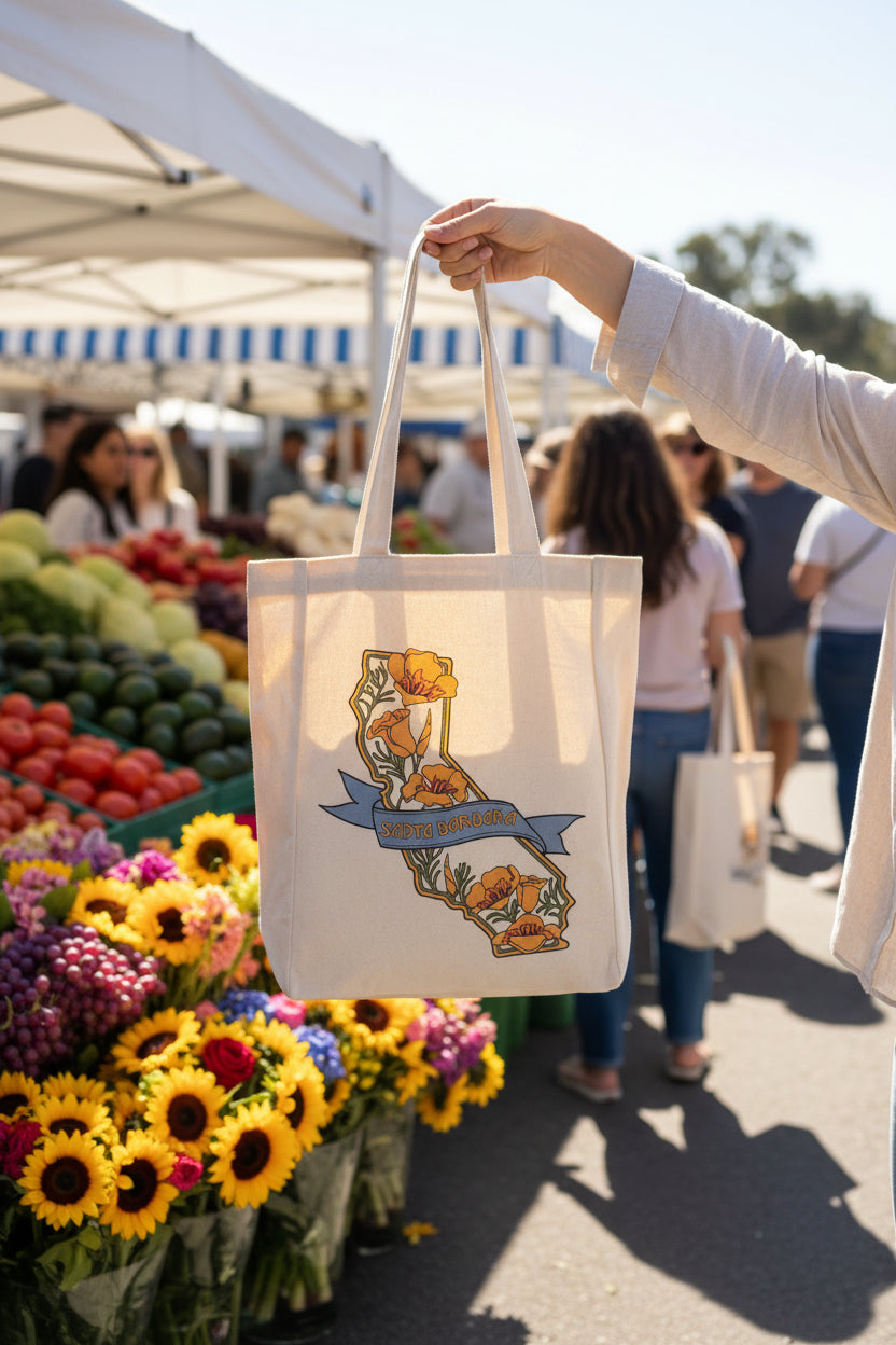 CA Poppies Santa Barbara Tote