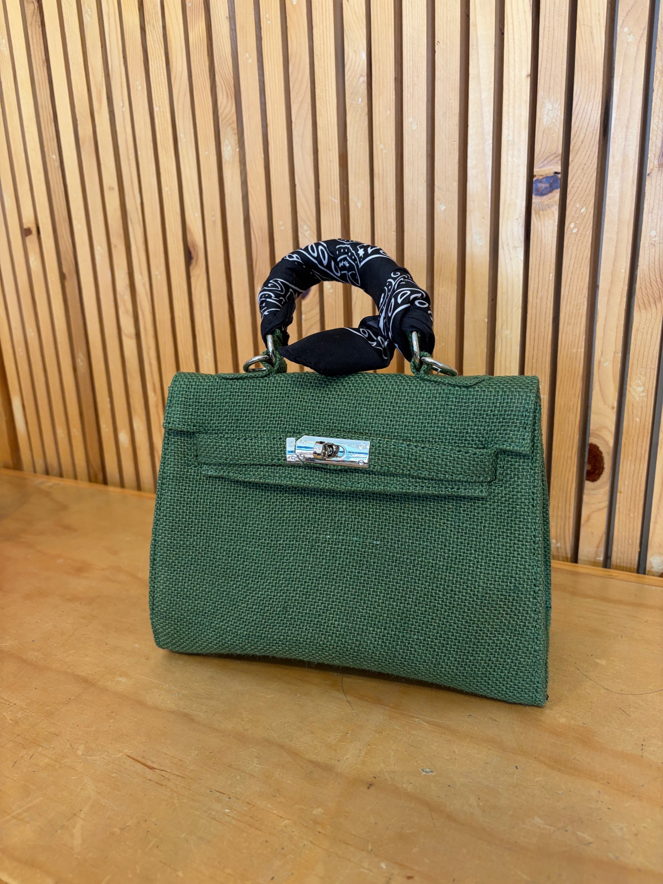 Mini Kelly Style Jute Bag