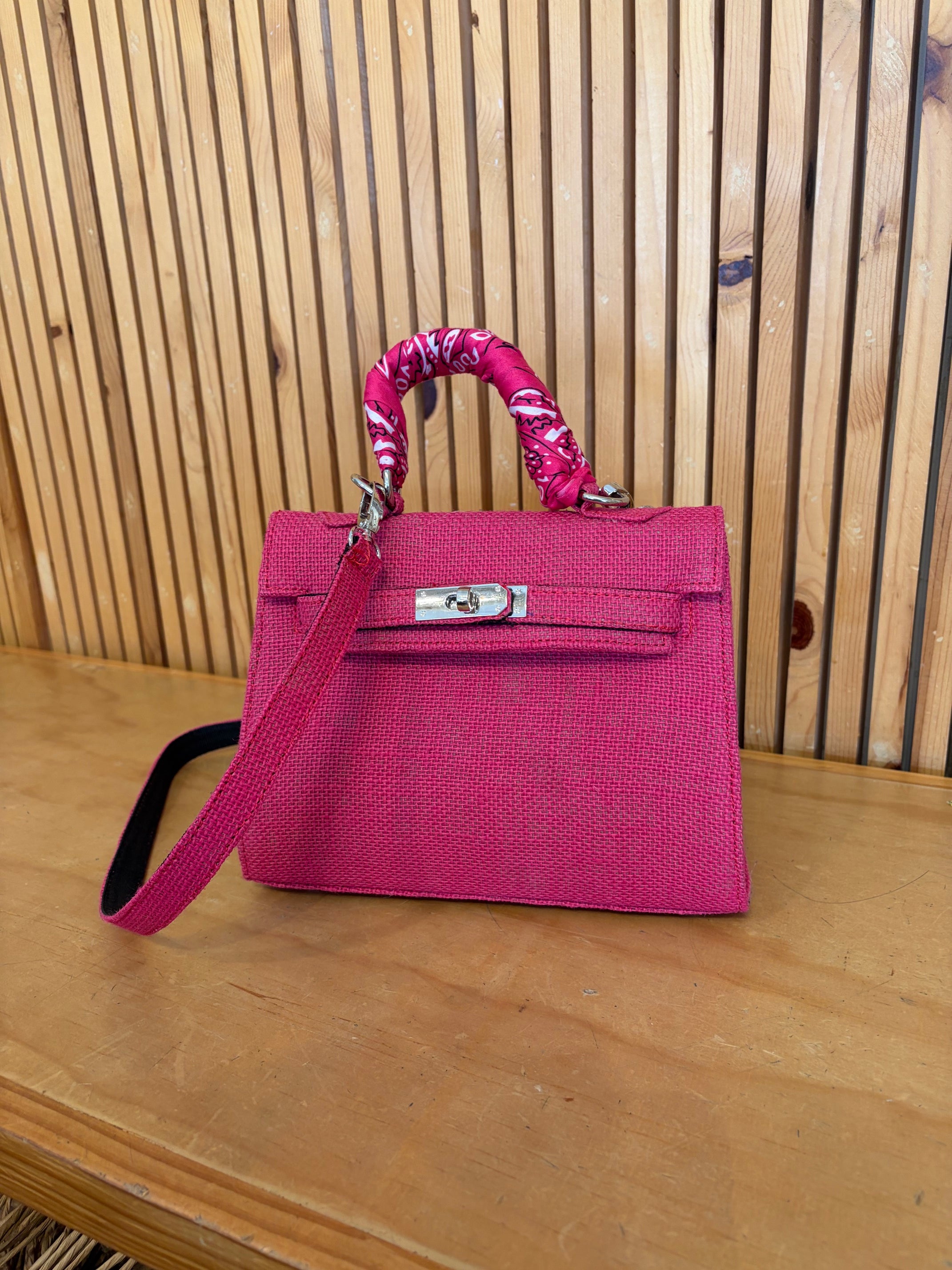 Mini Kelly Style Jute Bag