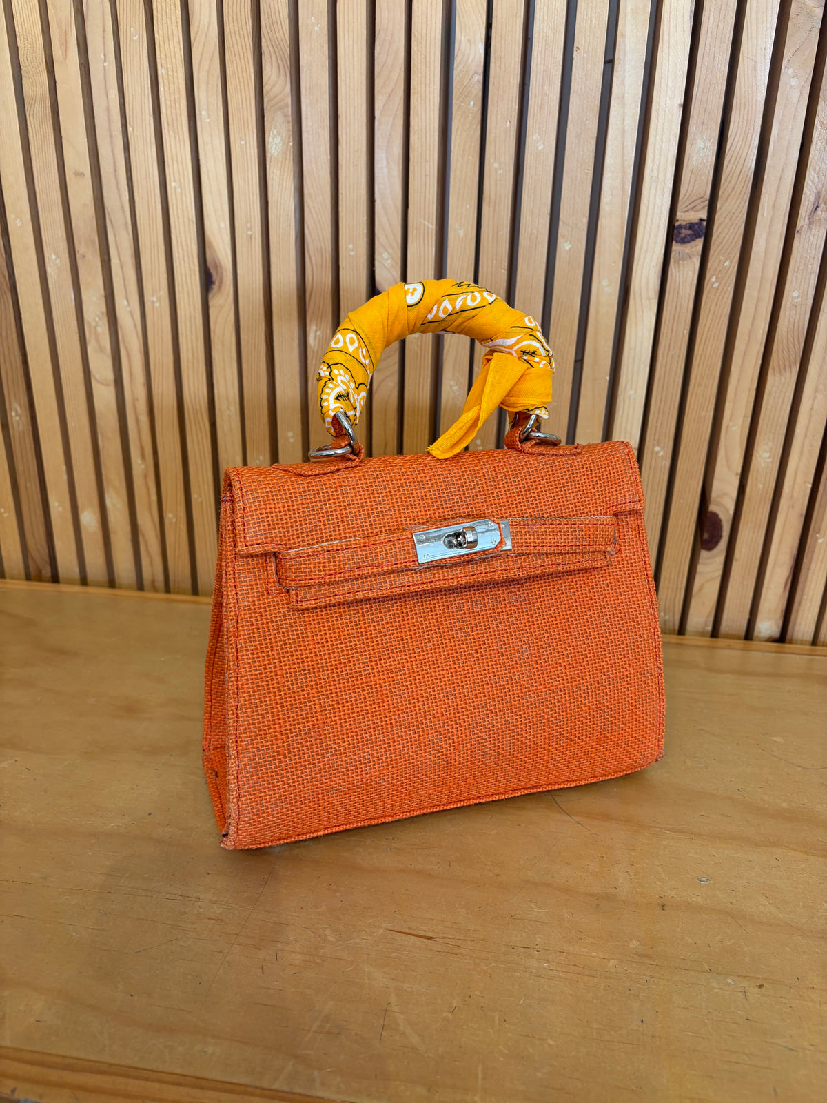 Mini Kelly Style Jute Bag, view 6