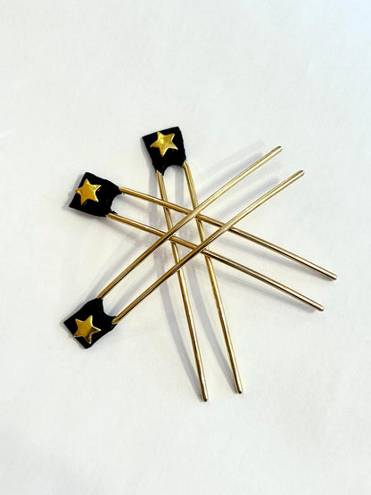 Hide & Stone Hair Pin, view 2