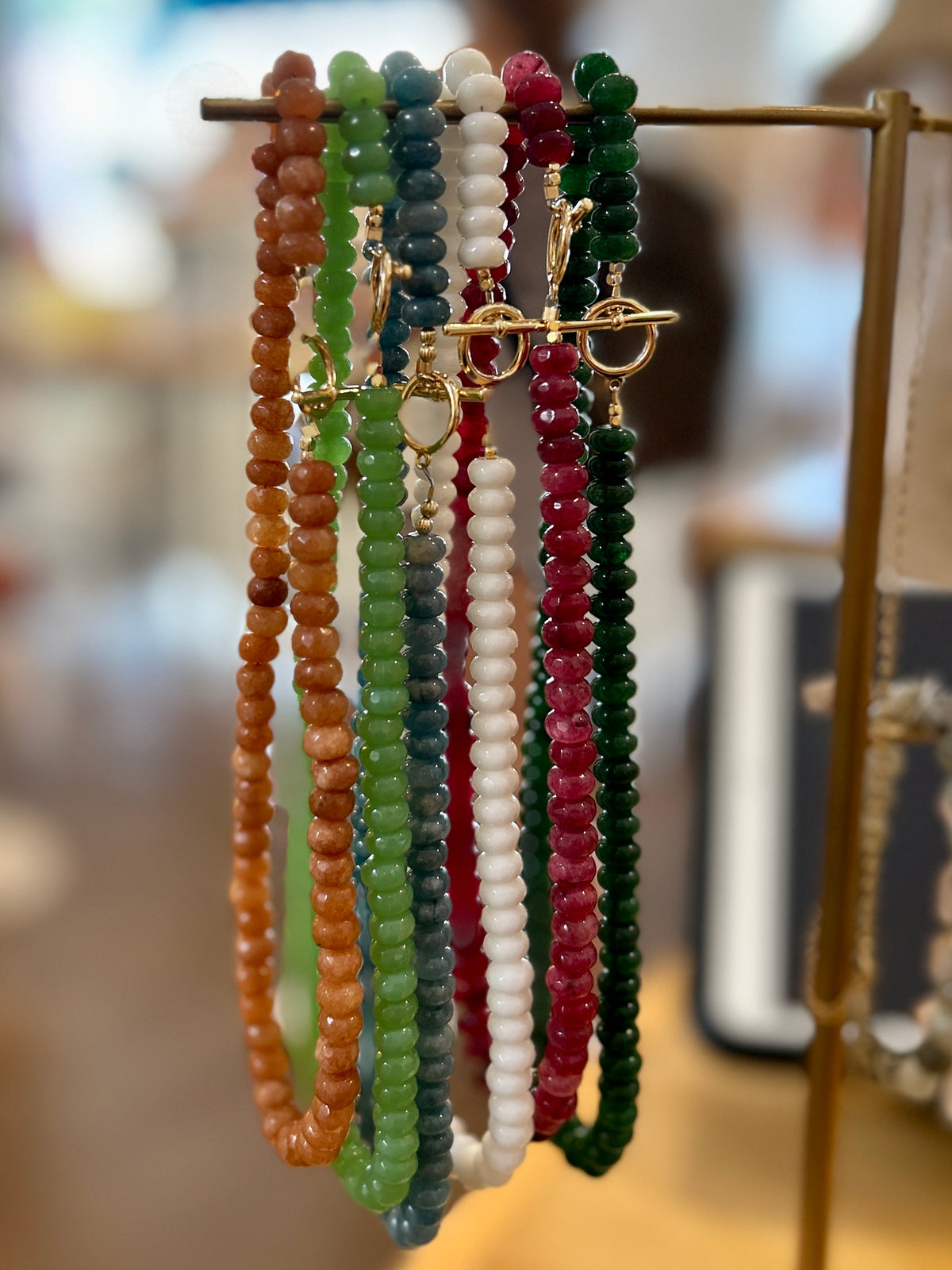 Faceted Jade Necklace Asst
