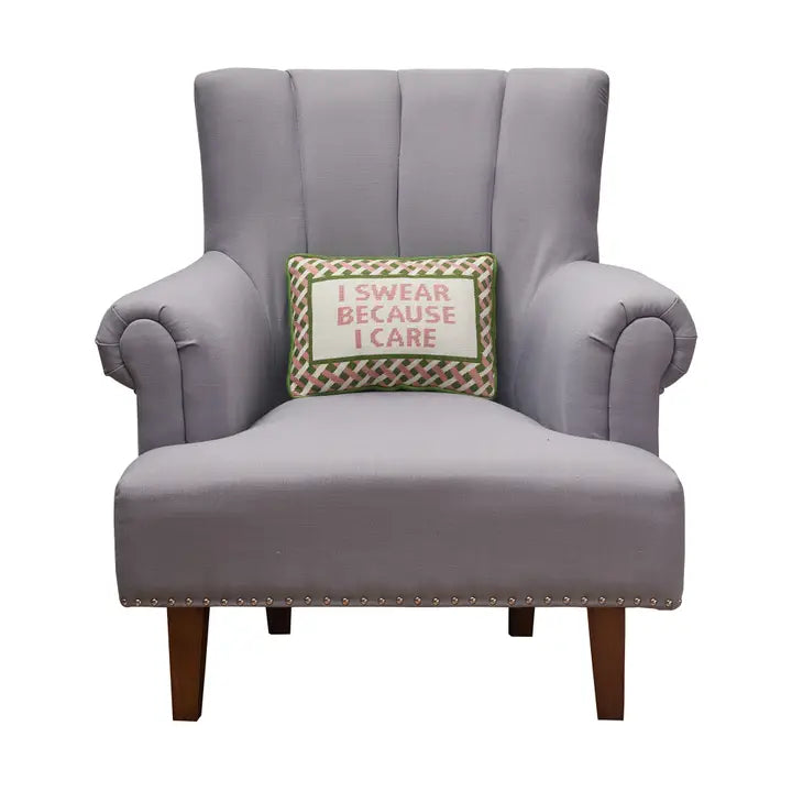 I Swear Embroidered Pillow, view 3