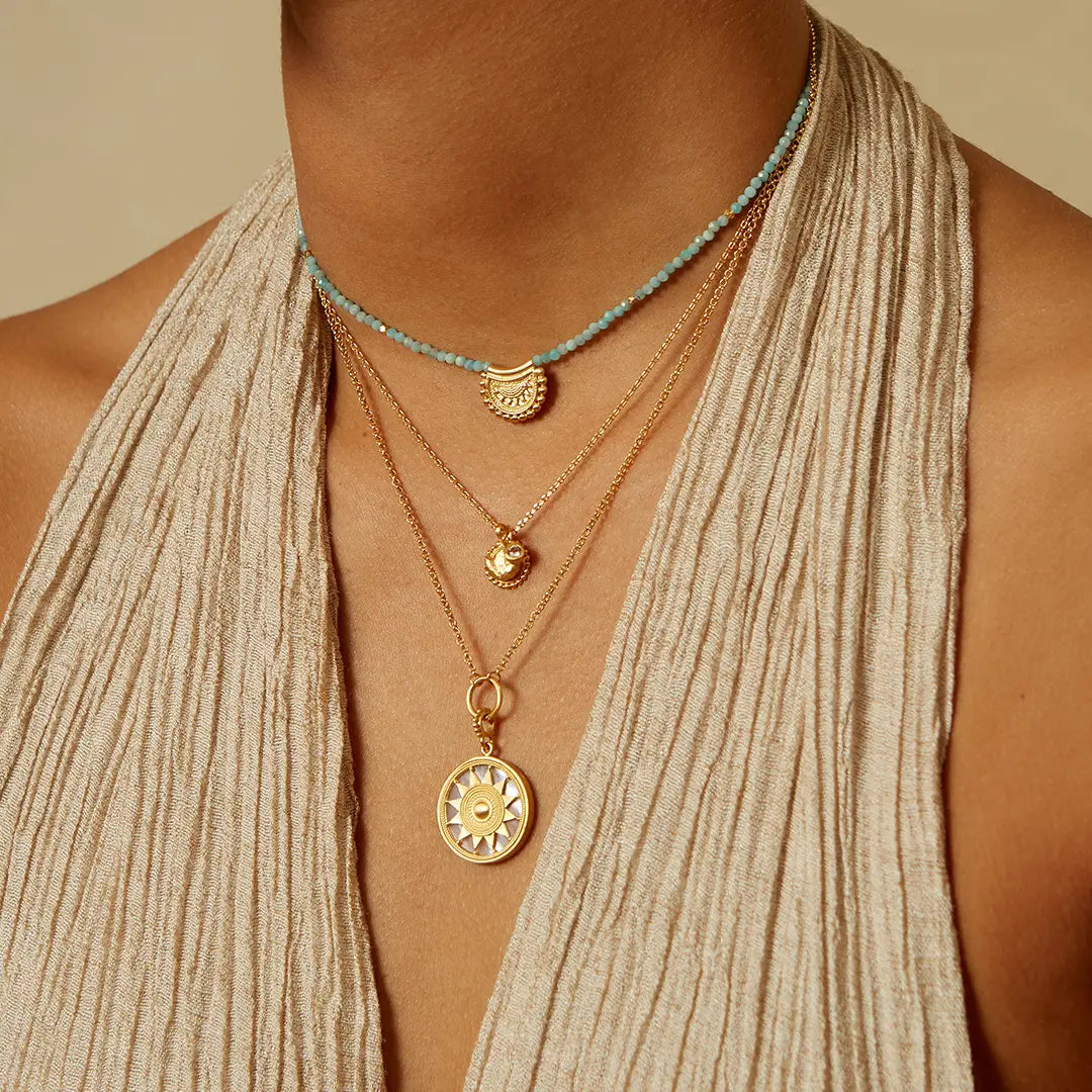 Inner Light Mop Mandala Necklace, view 3