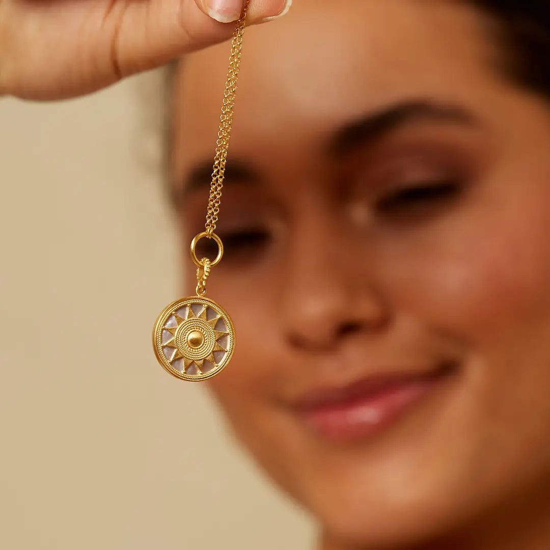 Inner Light Mop Mandala Necklace, view 5
