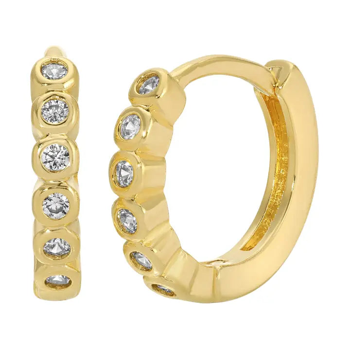 Kate Classic Cz Bezel Huggie