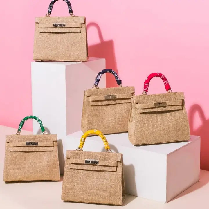 Mini Kelly Style Jute Bag