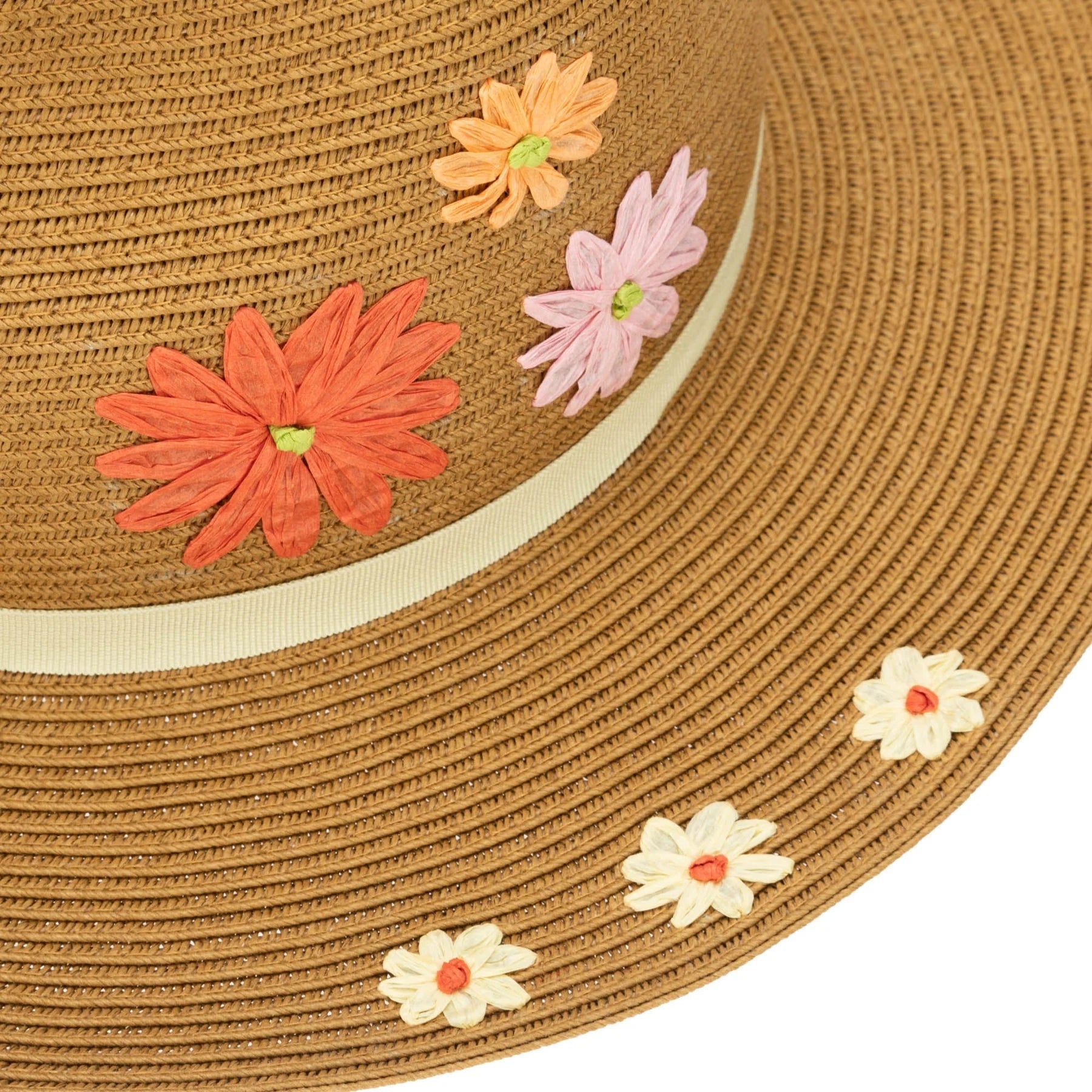 Kids Fedora with Retro Floral Embroidery
