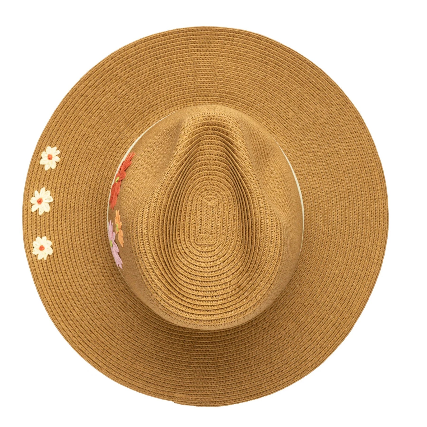 Kids Fedora with Retro Floral Embroidery