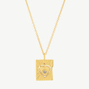 Lace Heart Necklace in Moonstone