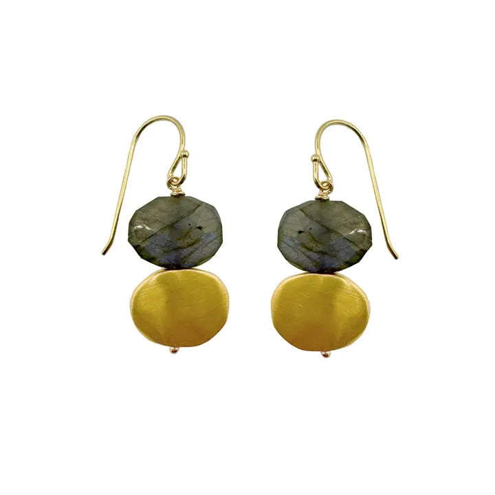 Large Nugget Labradorite Earrings