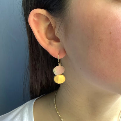 Large Nugget Labradorite Earrings, view 2