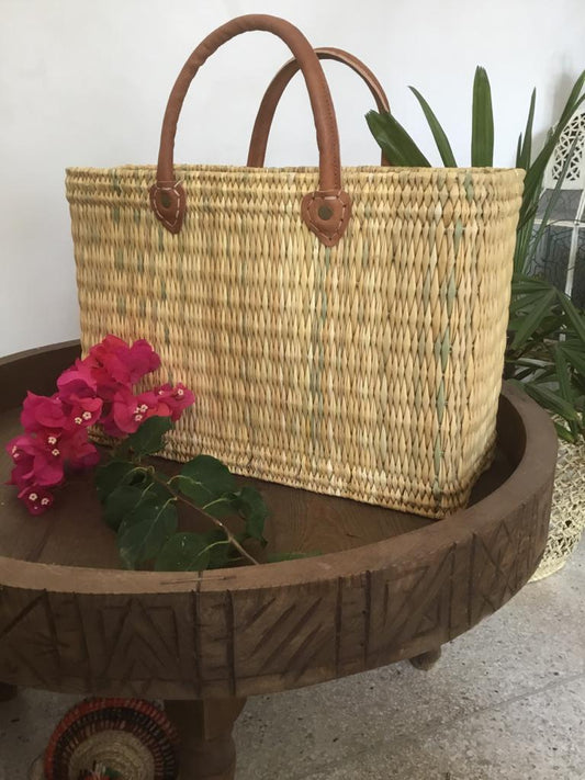 Large Straw Beach Basket Natural