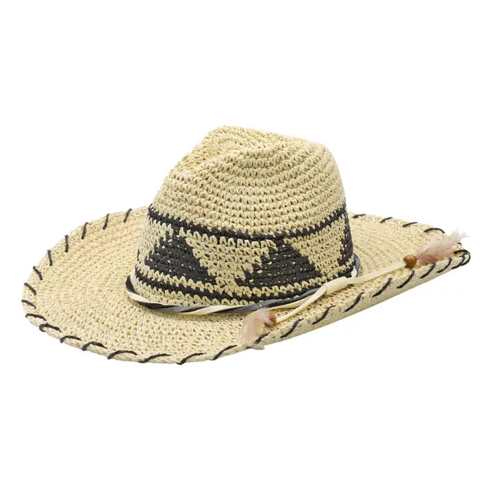 Leona Crochet Toyo Straw Wide Brim Resort Hat