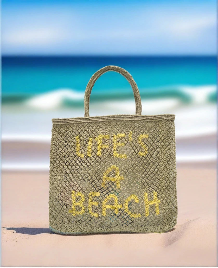Life's A Beach Jute Bag