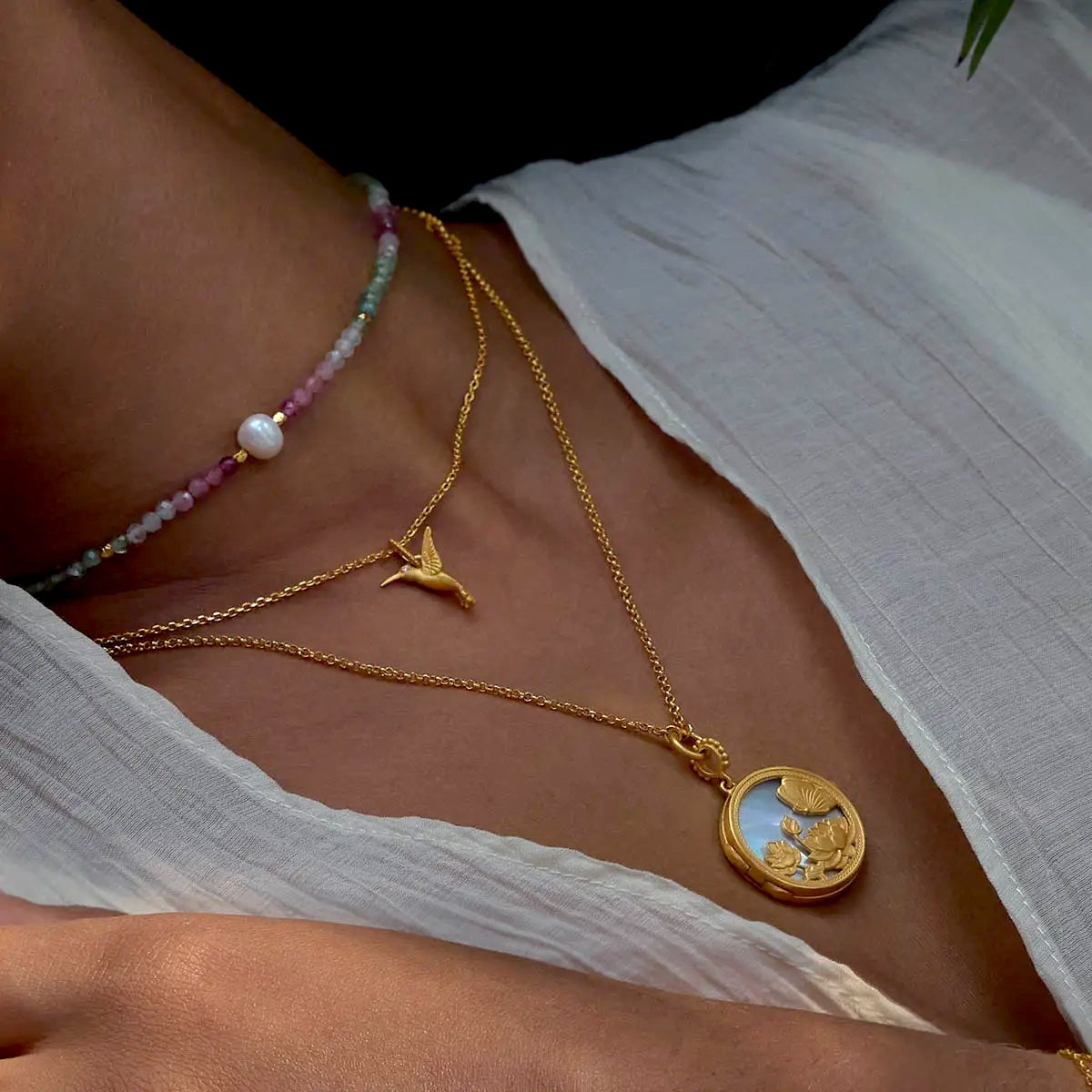 Loving Devotion Hummingbird Necklace, view 2