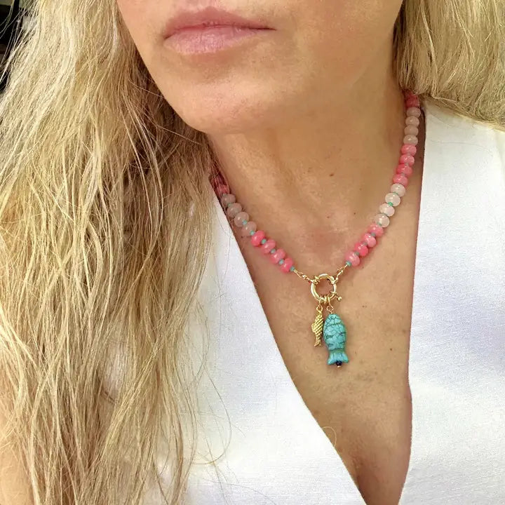 Luca Stone Candy Fish Necklace, view 2