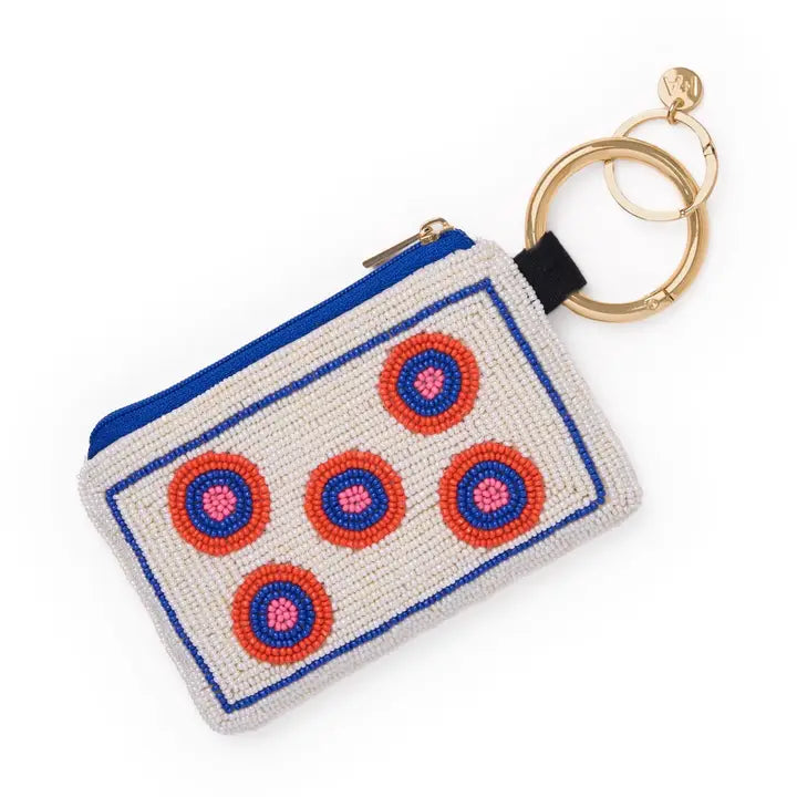 Mahjong Beaded Coin Purse Ivory