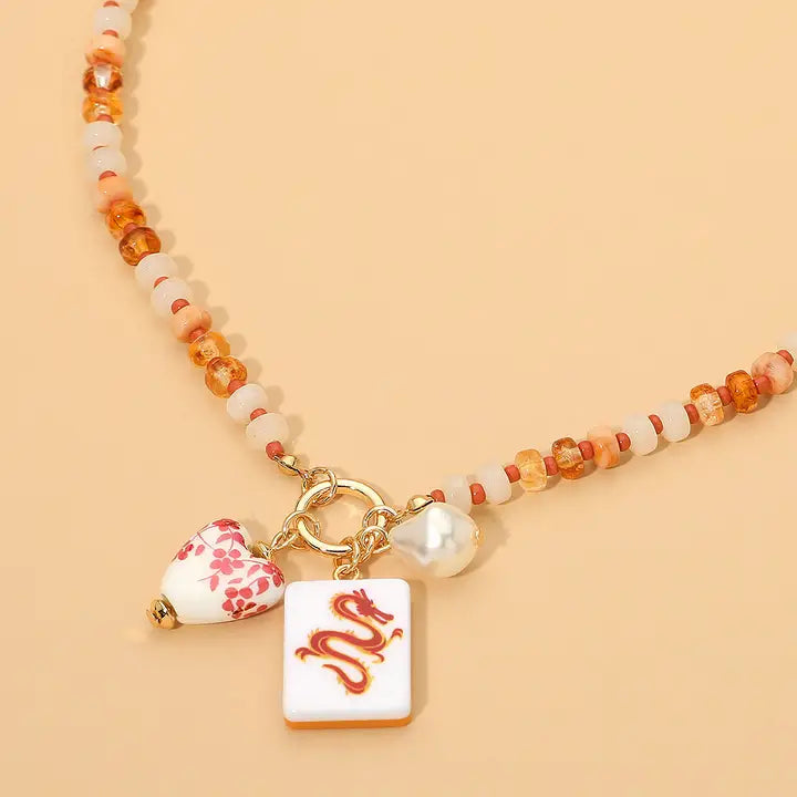 Mahjong Tile Charm Necklace, view 2