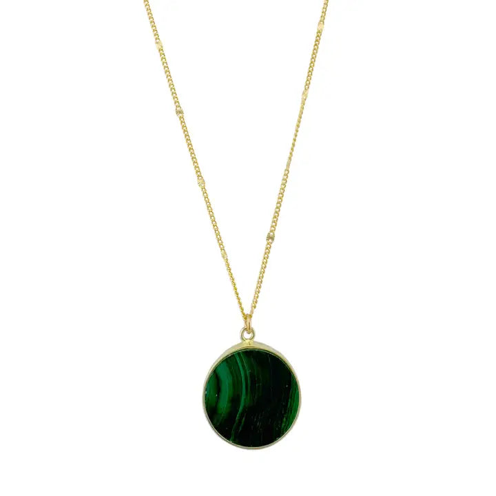 Malachite Coin Necklace
