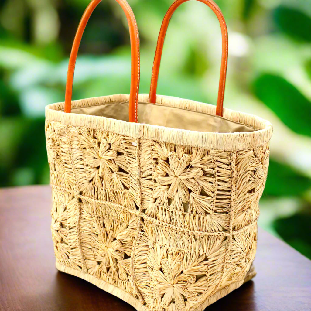 Marie Flower Crochet Basket Bag