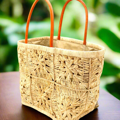 Marie Flower Crochet Basket Bag