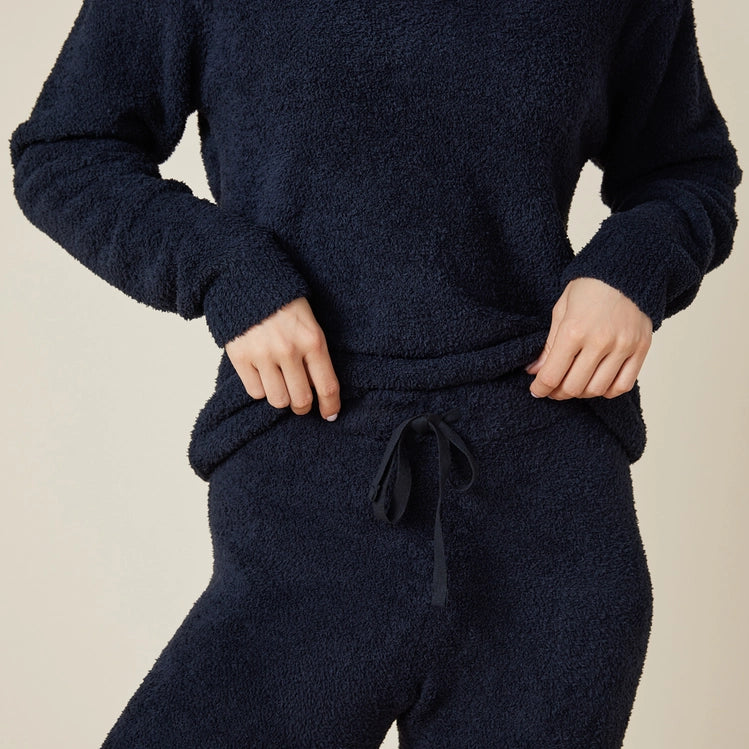 Solid Marshmallow V-Neck Lounge Set, view 5