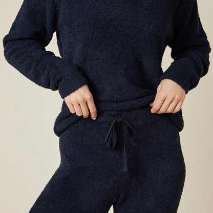Solid Marshmallow V-Neck Lounge Set, view 5