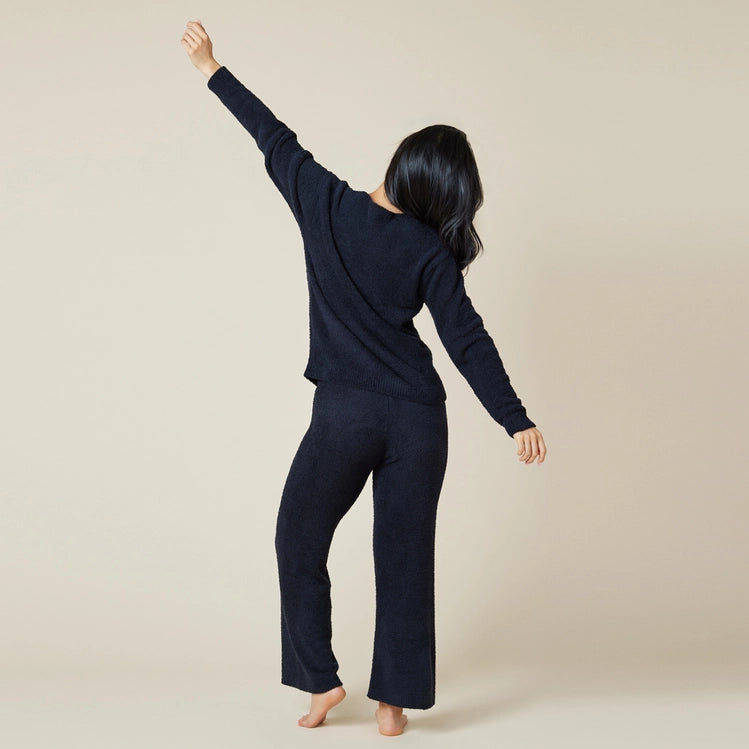Solid Marshmallow V-Neck Lounge Set, view 6