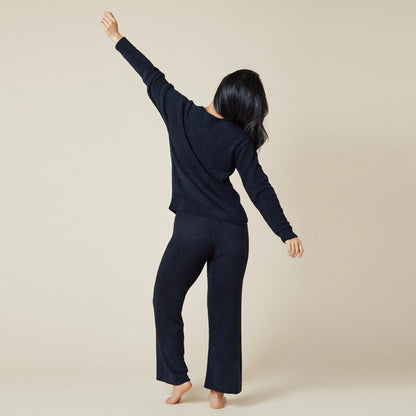 Solid Marshmallow V-Neck Lounge Set, view 6