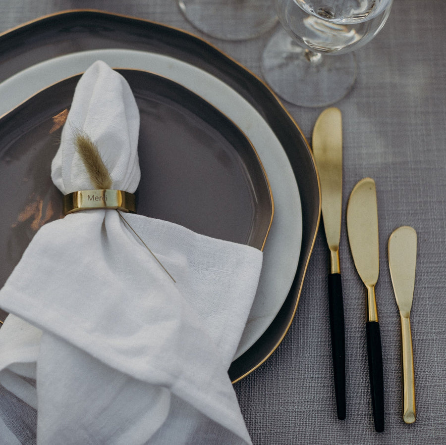 Matte Gold Spreader, view 2, styled