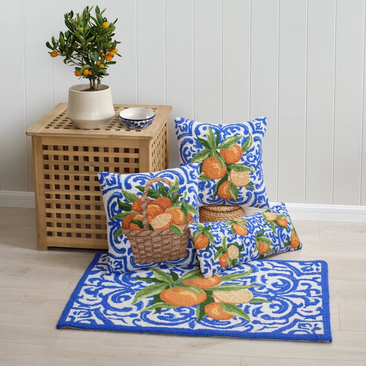 Mediterranean Oranges Oblong Hook Pillow, view 3
