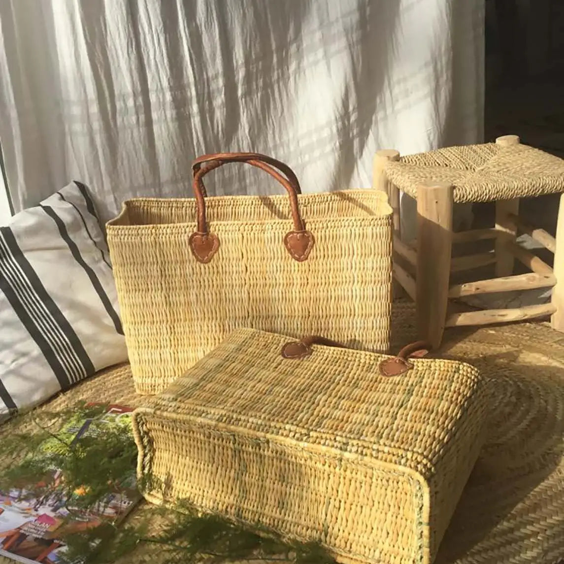 Medium Straw Beach Basket Natural