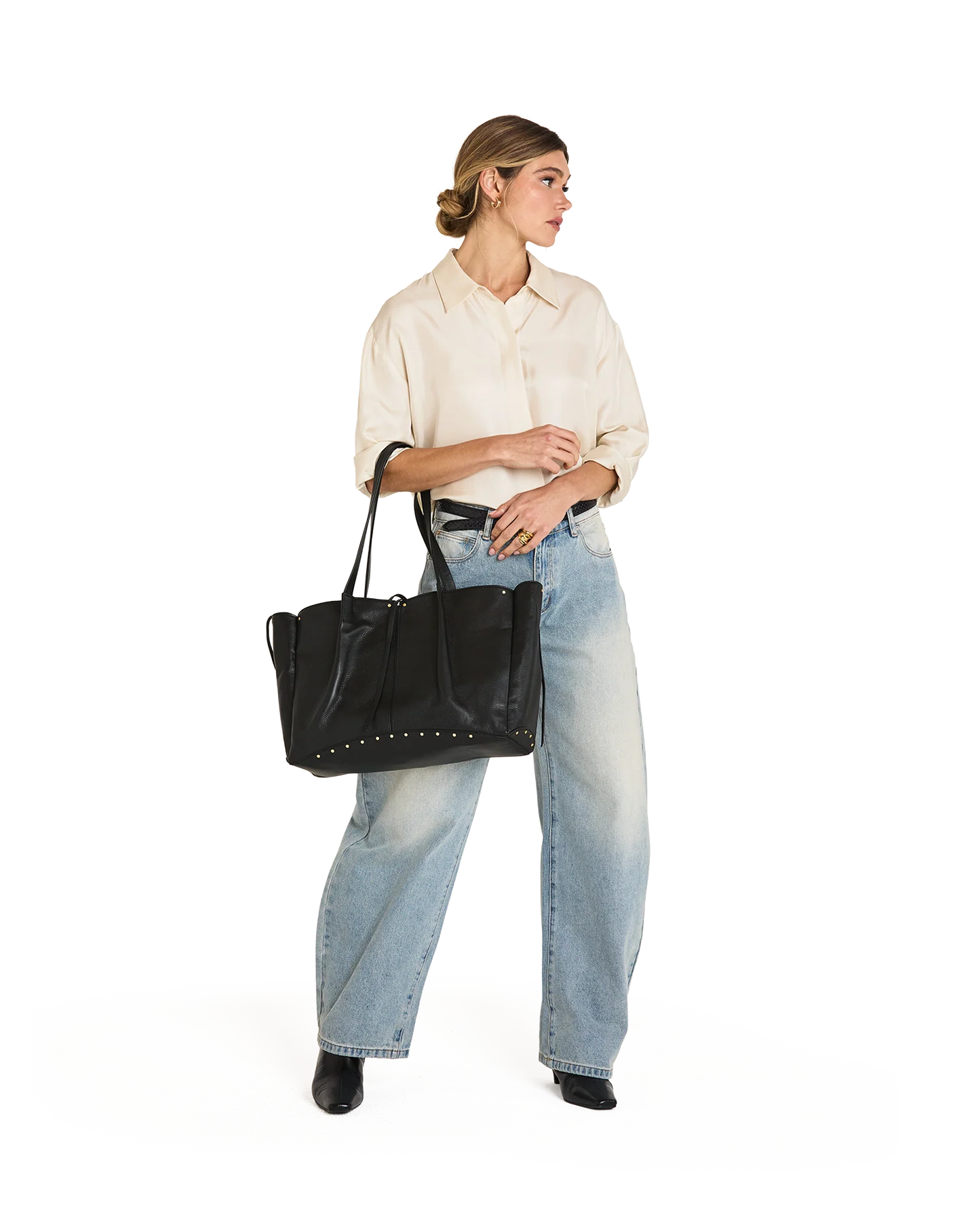 Meryl Carryall Black/Brushed Gold