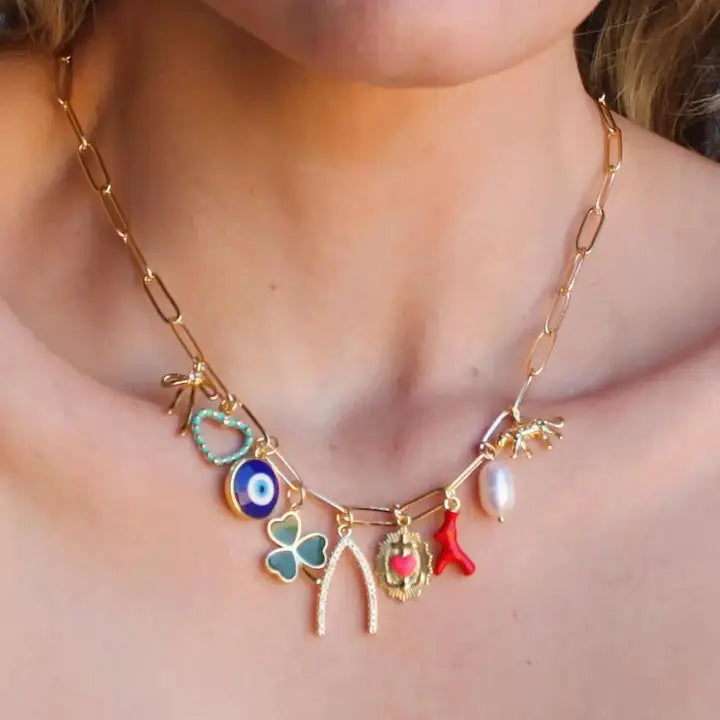 Mixed Multi Charm Necklace, view 2