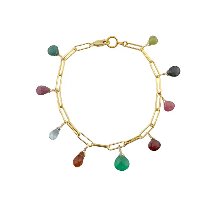 Mixed Stone Chain Bracelet