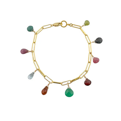 Mixed Stone Chain Bracelet