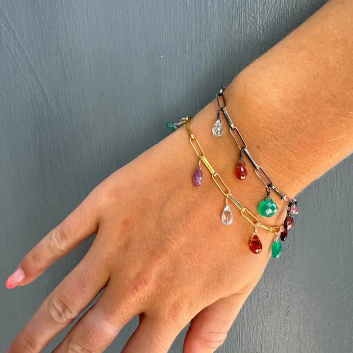 Mixed Stone Chain Bracelet, view 2