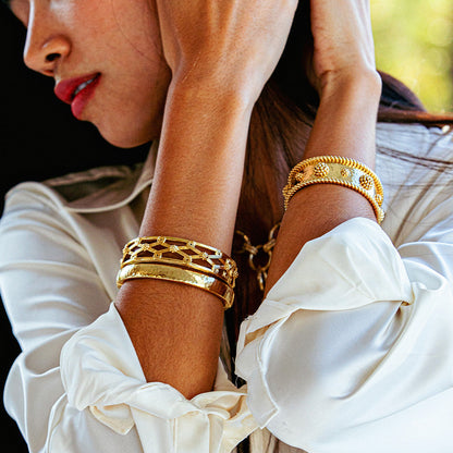 Monique Lattice Hinged Bangle, view 2
