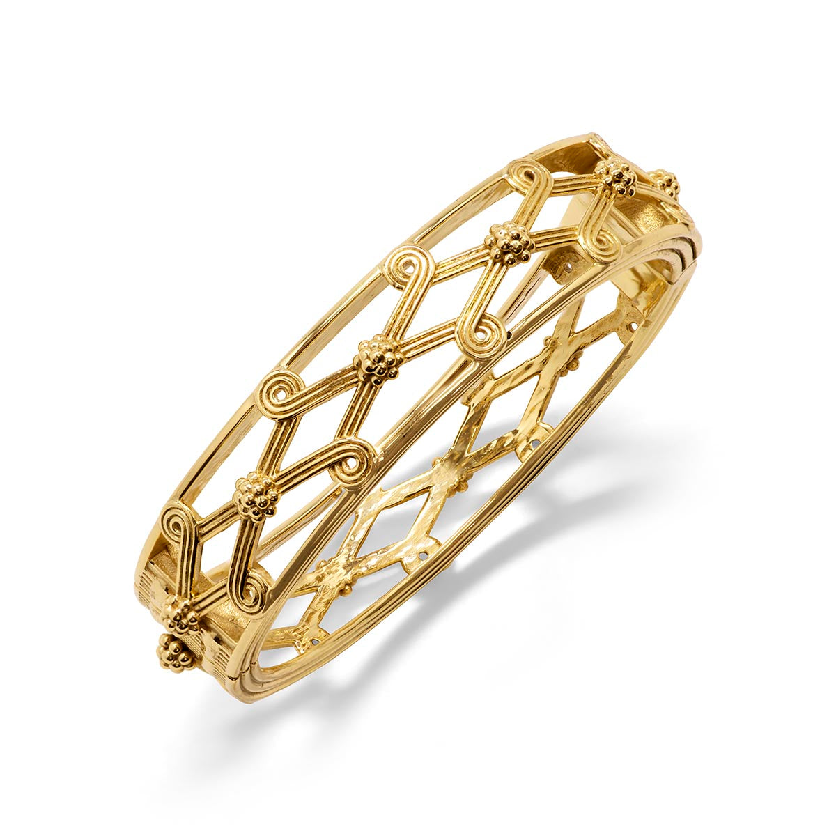 Monique Lattice Hinged Bangle, view 3