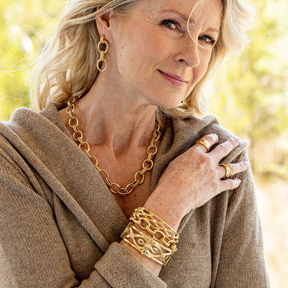 Monique Lattice Hinged Bangle, view 4