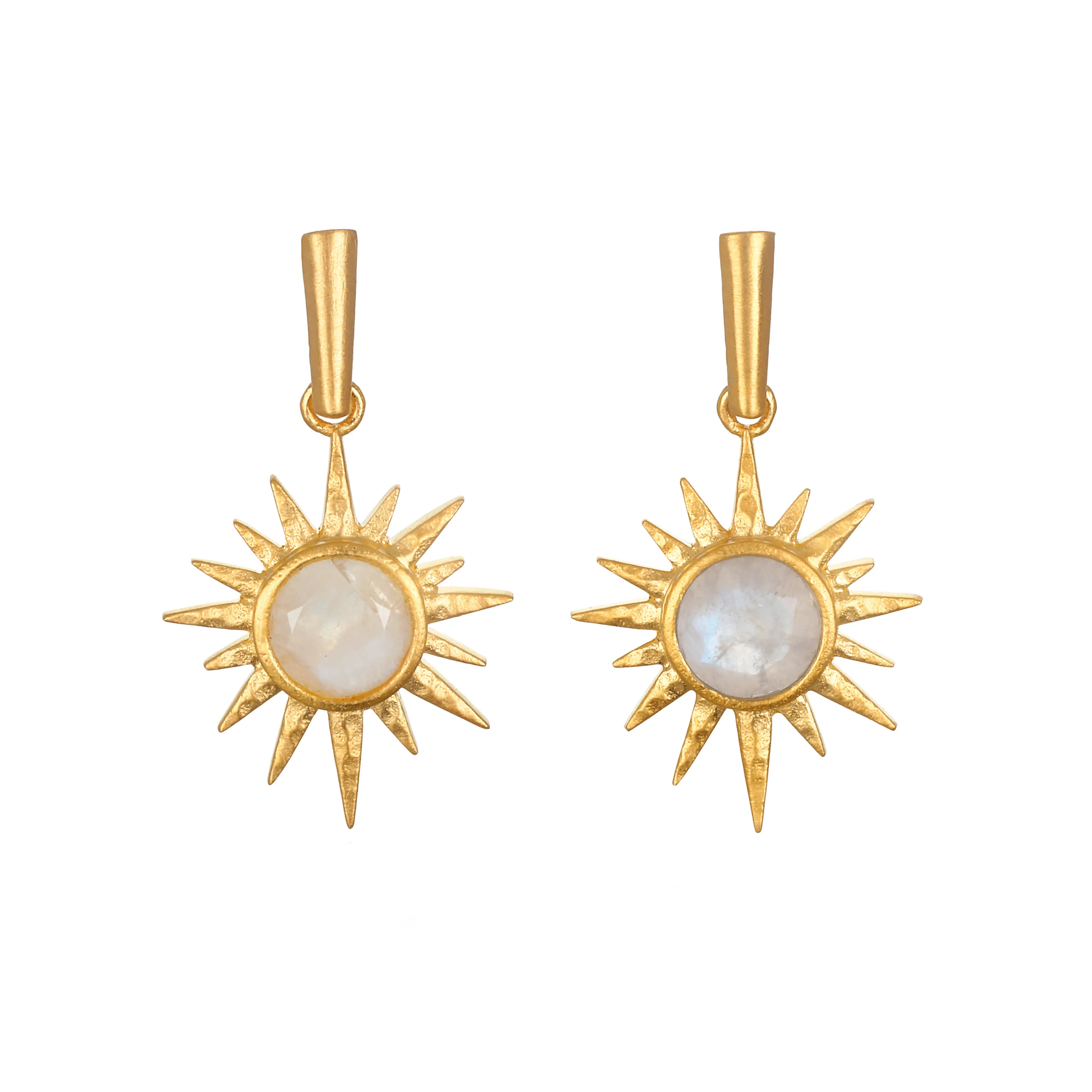 Moonstone Sunburst Earrings