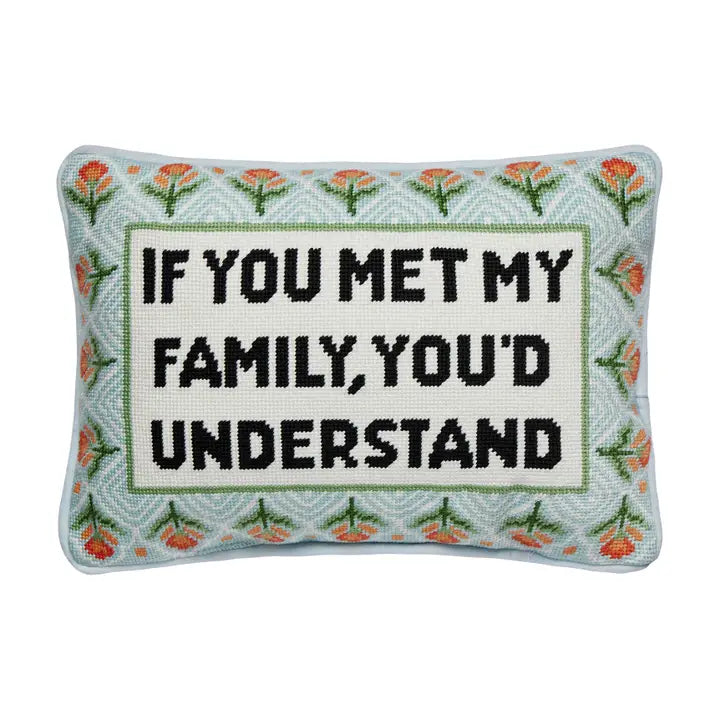 My Family Embroidered Pillow