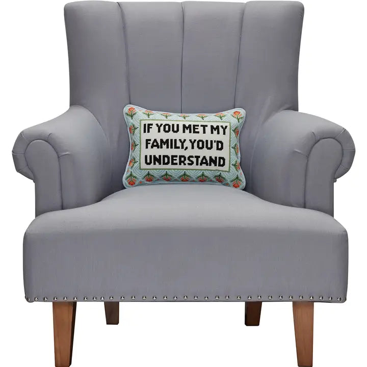 My Family Embroidered Pillow