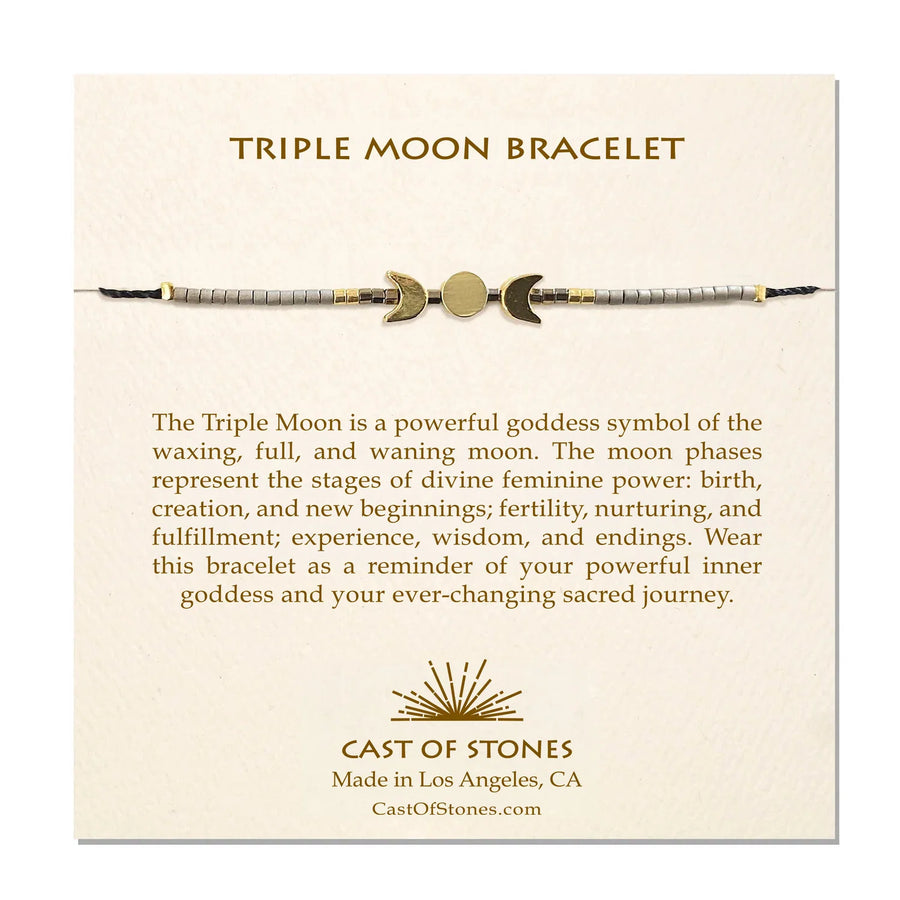 Triple Moon Bracelet, view 2, styled