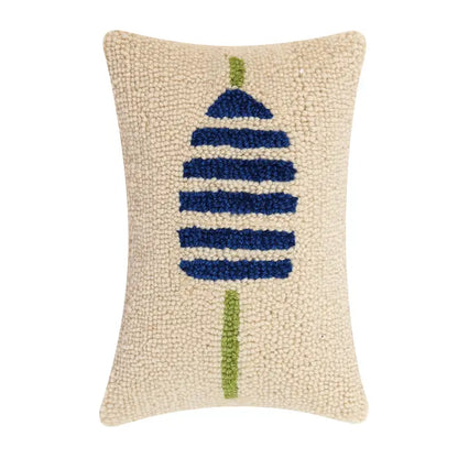 Navy Stripe Buoy Hook Pillow